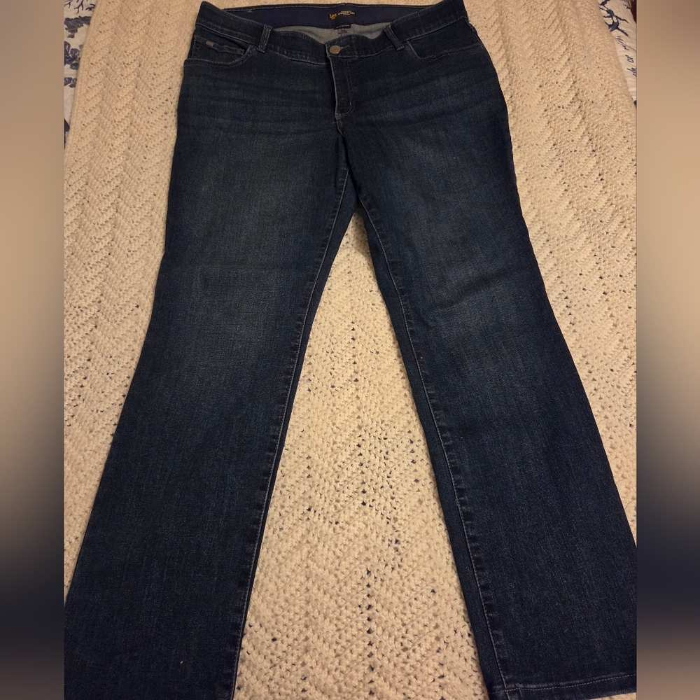 Lee Plus Regular Fit Mid Rise Straight Leg Jeans 18W